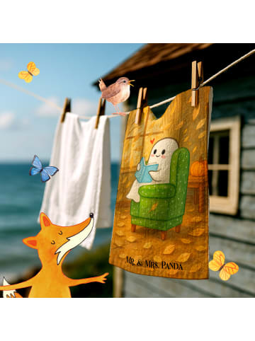 Mr. & Mrs. Panda Handtuch Gespenst  Buch  Design ohne Spruch in Weiß
