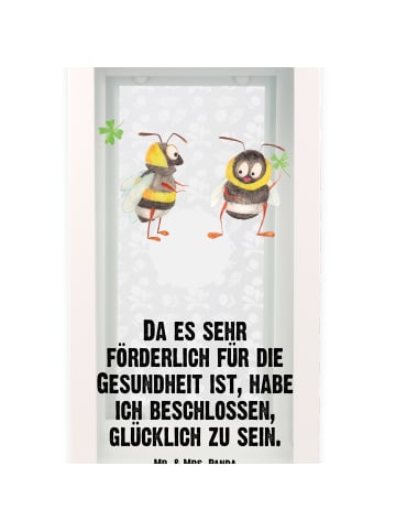 Mr. & Mrs. Panda Kerzenständer Hummeln Kleeblatt mit Spruch in Transparent