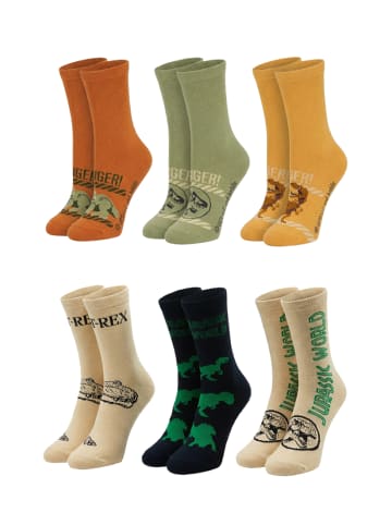 ONOMATO! 6er-Set: Socken Jurassic World in Mehrfarbig