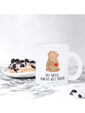 Mr. & Mrs. Panda Teetasse Bär Kaffee mit Spruch in Transparent