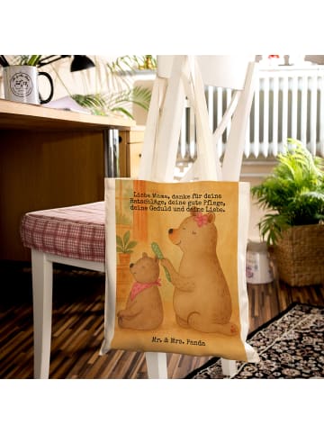 Mr. & Mrs. Panda Shopping Tasche Bär Kind Design mit Spruch in Weiß