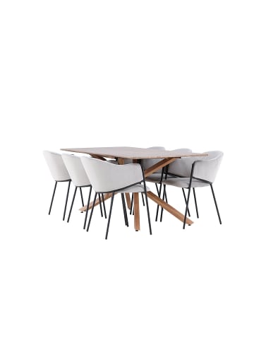 ebuy24 Essgruppe Piazza (7-teilig) Mokka 90 x 180 cm