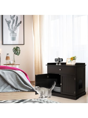 COSTWAY 4-in-1 Katzenschrank in Braun