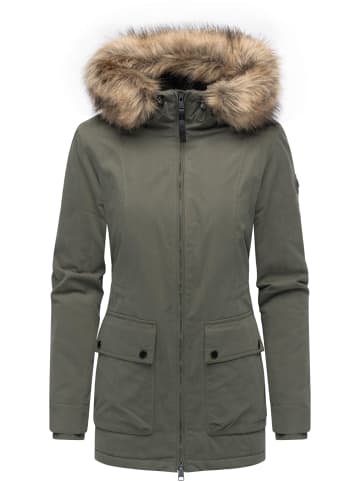 ragwear Kurzmantel Monadetta Warm YOUMODO in Dark Olive