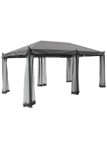 MCW Pergola Calpe mit Seitenwand und Moskitonetz, Grau mit Seitenwand + Moskitonetz