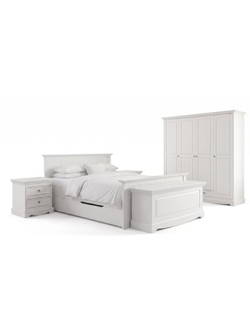 Feldmann-Wohnen Schlafzimmer-Set Belluno Elegante 7-tlg. Kiefer Weiß 521/258/190cm ohne Spiegel