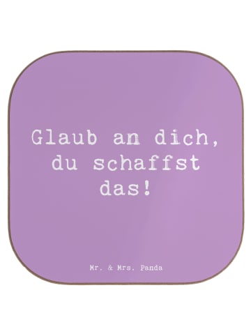 Mr. & Mrs. Panda Coaster Spruch Schulanfang Glaube mit Spruch in Lavendeltraum