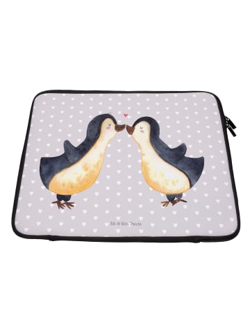 Mr. & Mrs. Panda Laptop Case Pinguin Liebe ohne Spruch in Grau Pastell