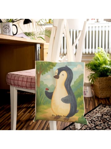Mr. & Mrs. Panda Tasche Pinguin Marienkäfer Design ohne Spruch in Weiß