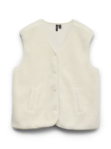 Vero Moda Teddyfell Weste in Cannoli Cream