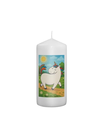 Mr. & Mrs. Panda Stumpenkerze Einhorn Stolzieren Design ohne Spruch in Weiß
