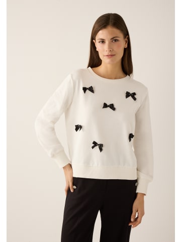 More & More süßes Sweatshirt Schleifen-Applikation in offwhite