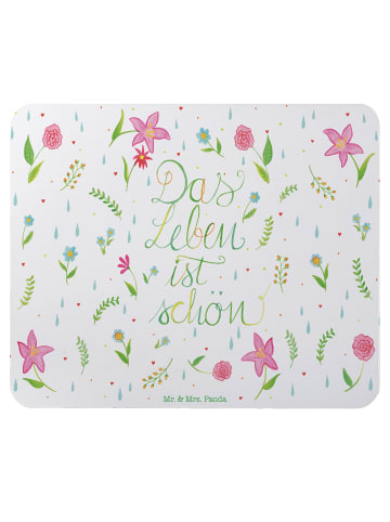 Mr. & Mrs. Panda Mousepad Blumen Leben mit Spruch in Bunt
