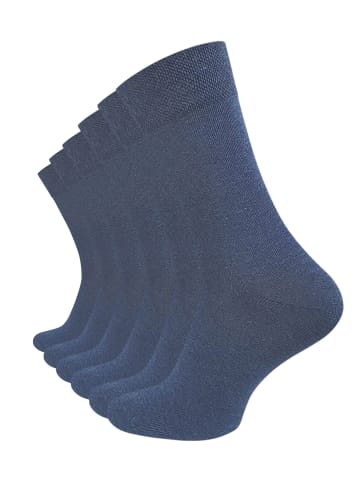 Cotton Prime® 6 Paar Socken ohne Gummibund in blau
