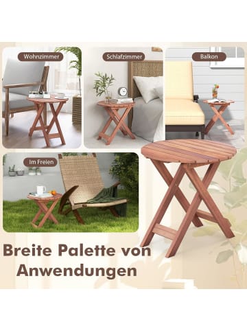 COSTWAY Gartentisch Akazienholz 46x46x45cm in Braun