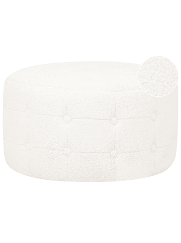 Beliani Pouf TAMPA in Weiß - (W) 55 x (H) 30 x (L) 55 cm