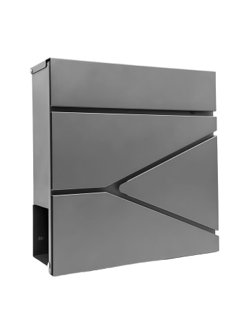 relaxdays Briefkasten in Anthrazit - (B)37 x (H)37 x (T)11 cm