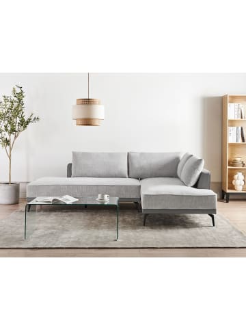 Beliani 2-tlg Ecksofa MYKEN in Grau/Schwarz linksseitig