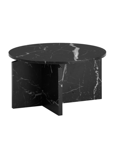KADIMA DESIGN Couchtisch 60x60x33 cm Sofatisch in Marmor-Optik Modern, in Schwarz