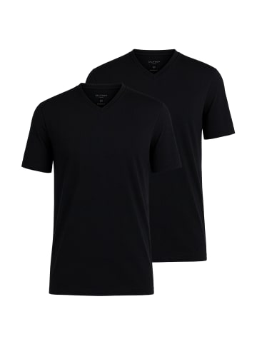 OLYMP T-Shirt 2er Pack in Schwarz