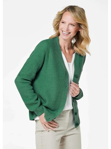 GOLDNER Kurzgröße:  Strickjacke in grün