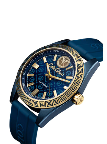 Carlo Colucci Dreizeiger Quarz Draghi in Blau