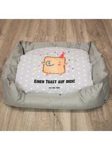 Mr. & Mrs. Panda Liegeplatz Toast Party mit Spruch in Grau Pastell