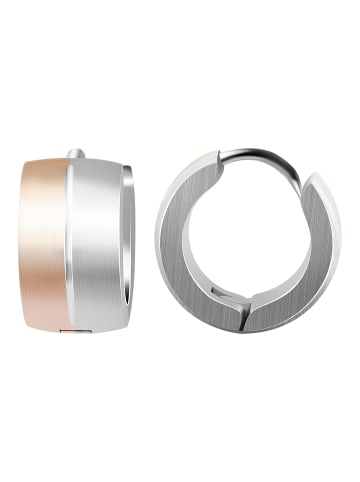 Adeliás Damen Ohrringe – Klappcreole aus Edelstahl in weiß