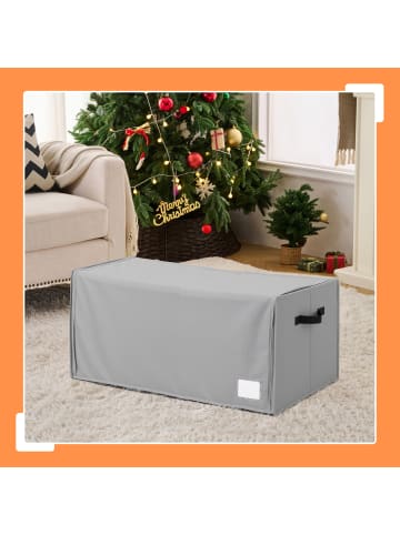 relaxdays Weihnachtskugel-Aufbewahrungsbox in Grau - (B)73 x (H)40 x (T)36,5 cm