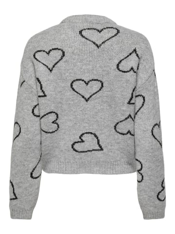 ONLY Strickpullover in Light Grey Melange