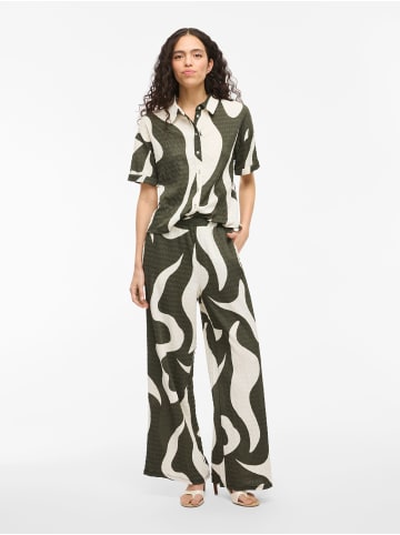 Vila Legere Palazzo Hose mit Print und Elastischem Bund in Grün