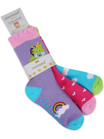 normani 3 Paar Kindersocken mit ABS-Druck in Einhorn