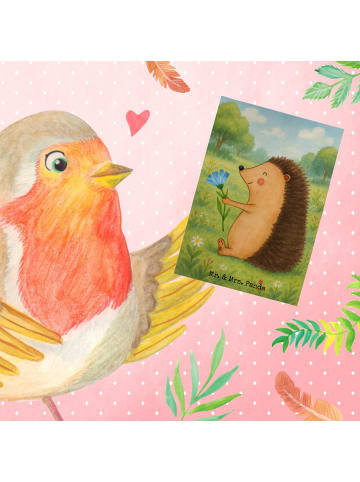 Mr. & Mrs. Panda Glückwunschkarte Igel Blumen Design ohne Spruch in Weiß