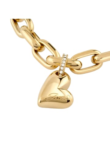 Guess Damen-Armband Fluid Heart Charm Goldfarben L