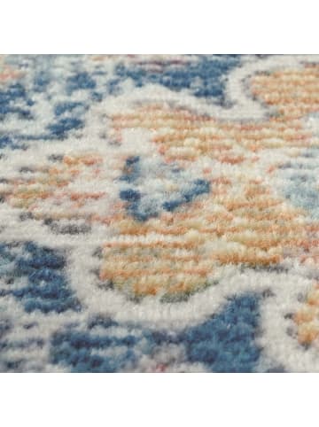 KADIMA DESIGN Outdoor Teppich Orientalisch Vintage Balkon, Terrasse in Blau