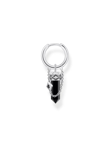 Thomas Sabo Einzel-Creole Mit Onyx-Anhänger Und Kette in silber, schwarz