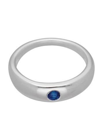 Adeliás 925 Silber Anhänger Taufring mit Safir Ø 10,9 mm in blau