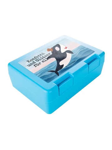 Mr. & Mrs. Panda Brotdose Orca Zylinder Design mit Spruch in Weiß