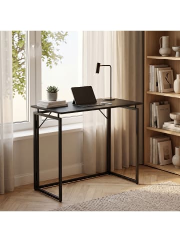 relaxdays Schreibtisch in Schwarz - (B)100 x (H)74 x (T)50 cm