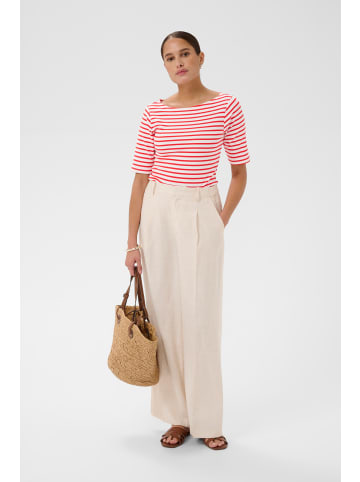 Kaffe Langarm-Shirt KAliddy Slim fit in Chalk/Poppy Red Stripes