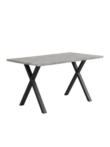 ABRIHOME Esstisch mit gekreuzten Beinen in Grau