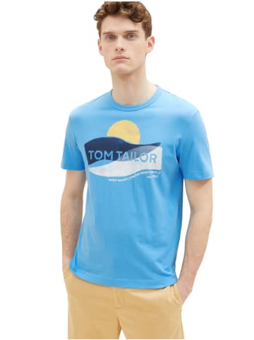 Tom Tailor T-Shirt WATER SEASON in Blau