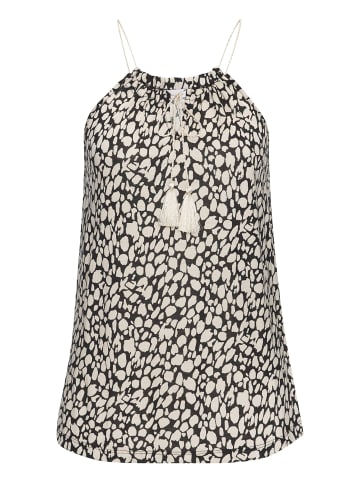 LASCANA Strandtop in schwarz beige
