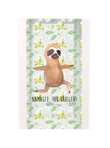 Mr. & Mrs. Panda Deko Laterne Faultier Yoga mit Spruch in Transparent