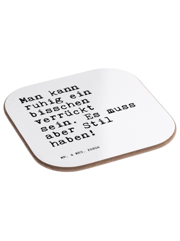 Mr. & Mrs. Panda Holzuntersetzer Man kann ruhig ein... mit Spruch in Weiß