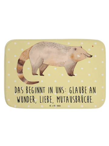 Mr. & Mrs. Panda Badvorleger Nasenbaer mit Spruch in Gelb Pastell