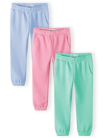Minoti 3-er Pack Jogger Pants 30FLEECE155 in koralle