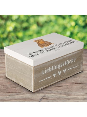 Mr. & Mrs. Panda Holzkiste Affe mit Spruch in Weiß