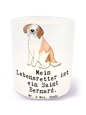 Kerzenhalter Saint Bernard Lebensretter mit Spruch in Transparent
