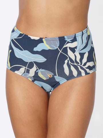Sieh an! Taillenslip in dunkelblau-bedruckt + aqua + champagner